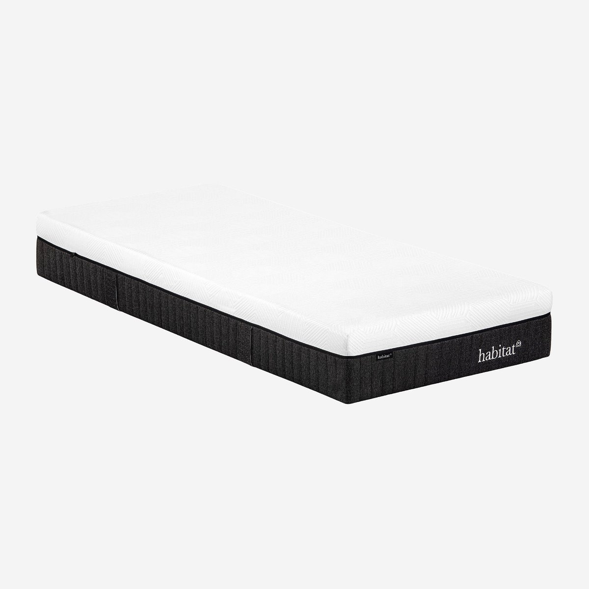 Matelas hybride déhoussable ressorts ensachés et mousse à mémoire de forme HYBRIDE GENESE blanc, HABITAT