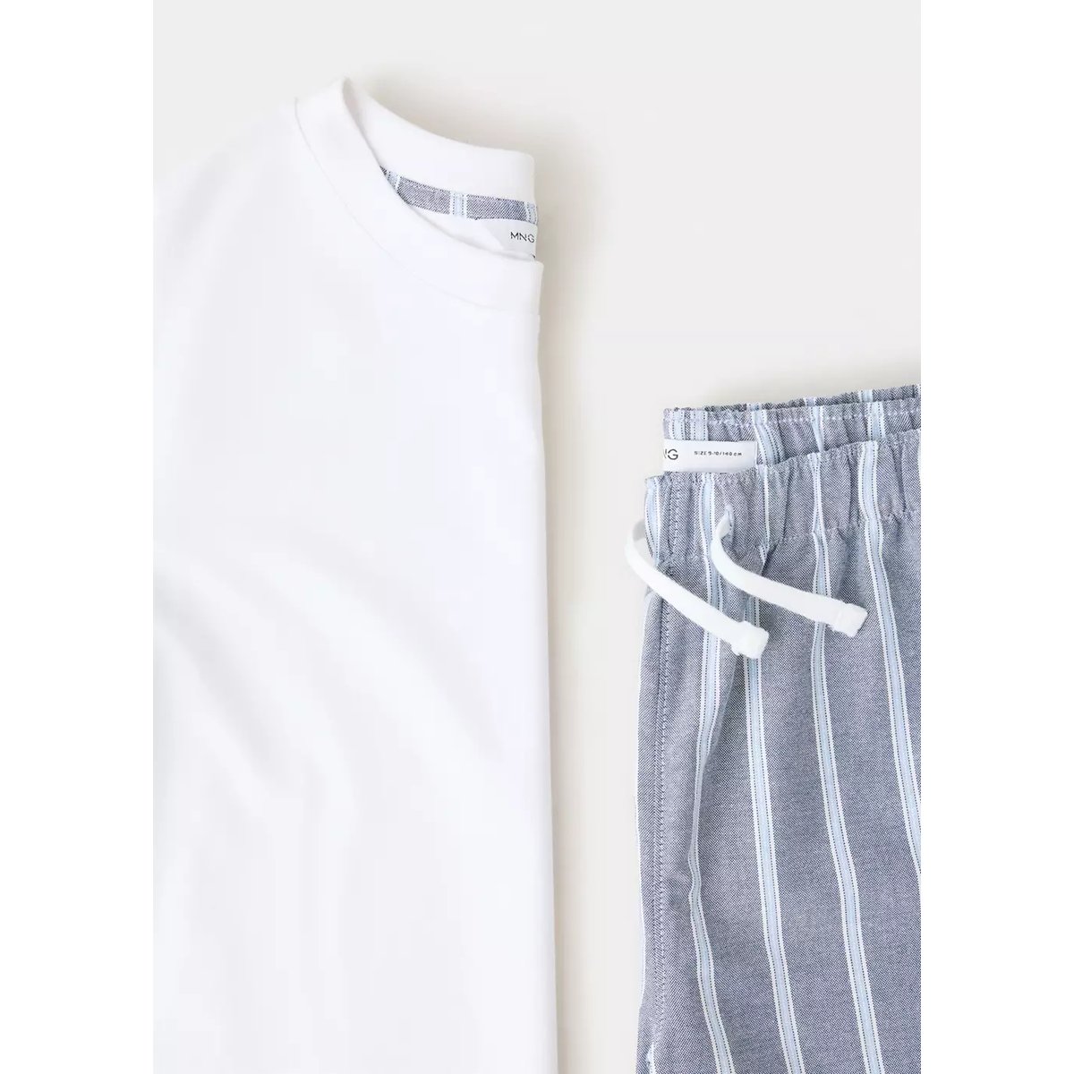 Pyjama complet à rayures blanc, MANGO KIDS