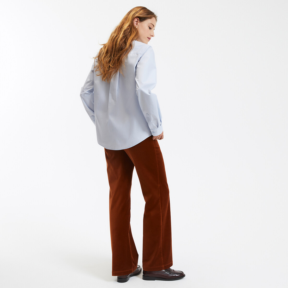 Long Sleeve Boyfriend Shirt sky blue, LA REDOUTE COLLECTIONS
