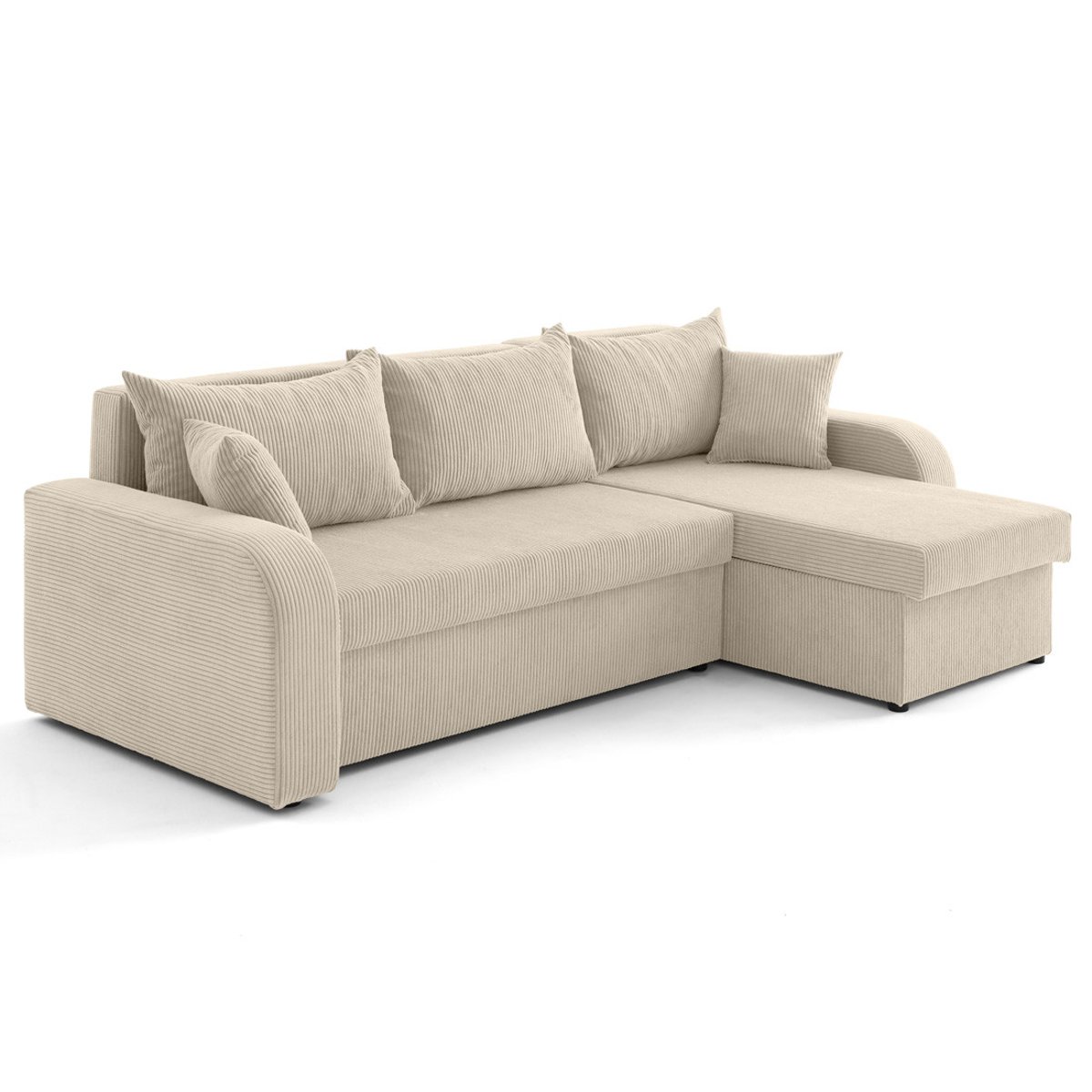 Canapé d'Angle Convertible 4 places - VALOS beige, BEST MOBILIER