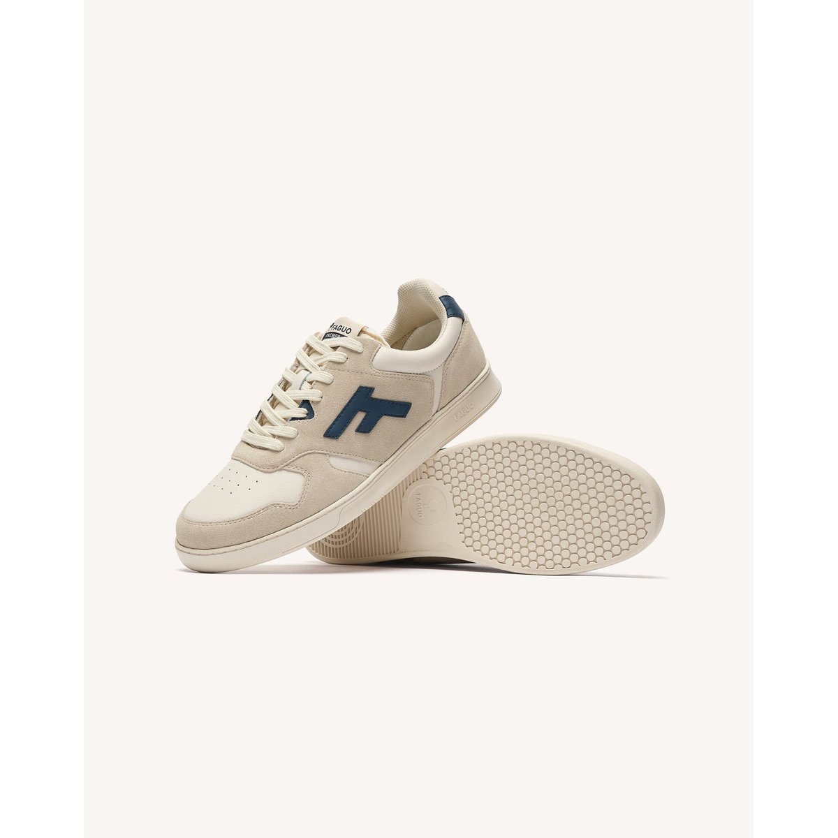Baskets cuir PALMER bleu, FAGUO