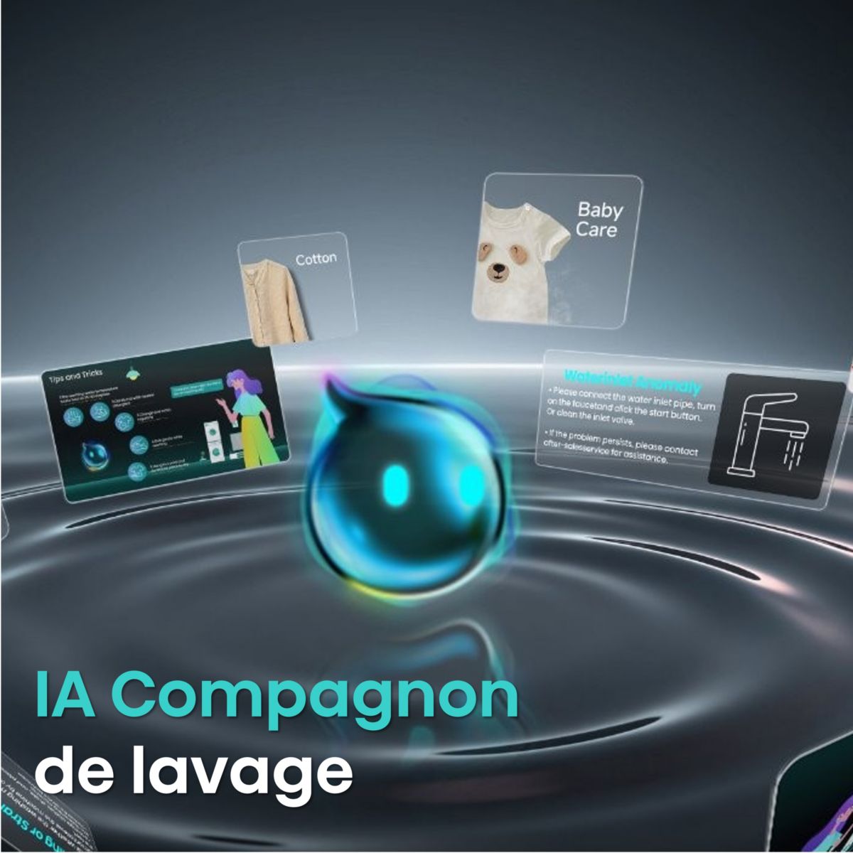 Lave linge hublot WF7I1248BBR couleur unique, HISENSE