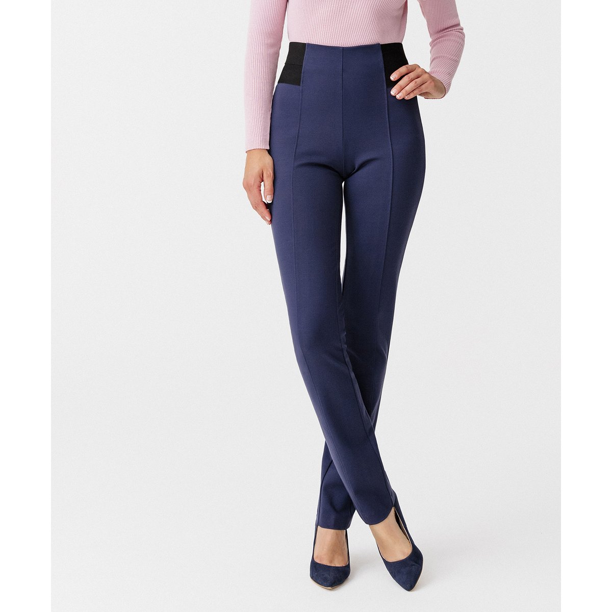 Pantalon maille milano stretch bleu marine, DAMART