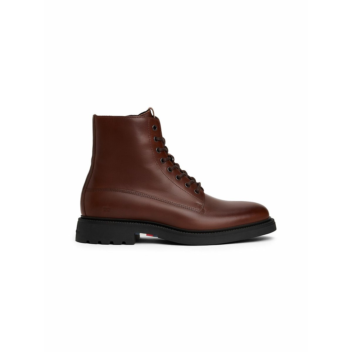 Boots à lacets en cuir marron, TOMMY HILFIGER