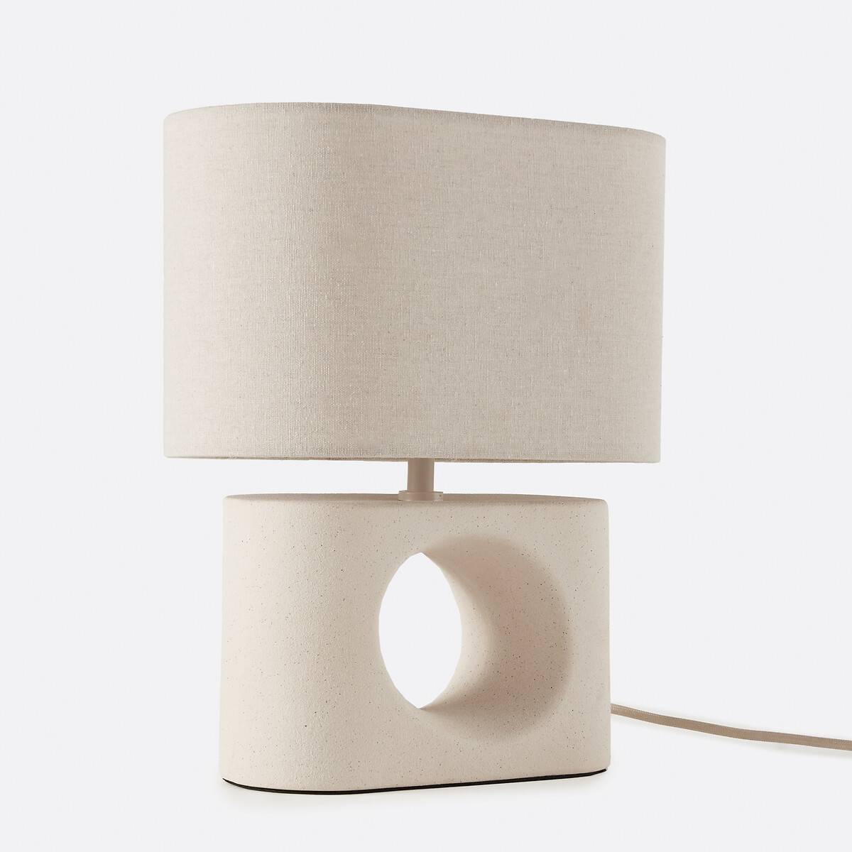 Lampe à poser en céramique et lin, GANI greige, LA REDOUTE INTERIEURS