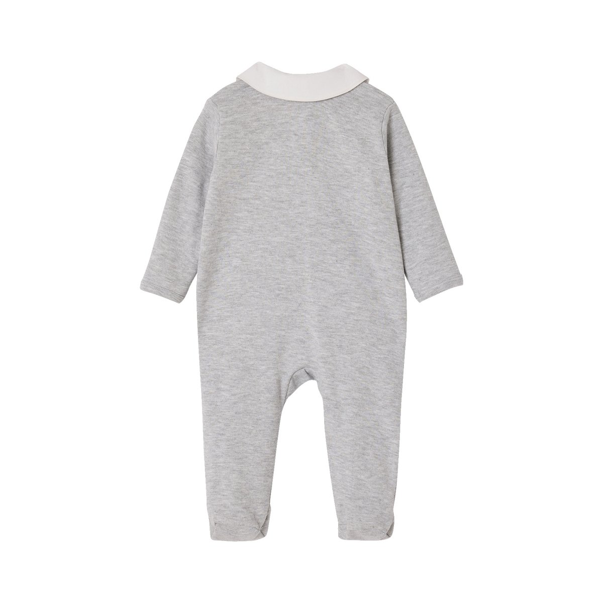 Pyjama dors-bien bébé coton biologique gris chiné, VERTBAUDET