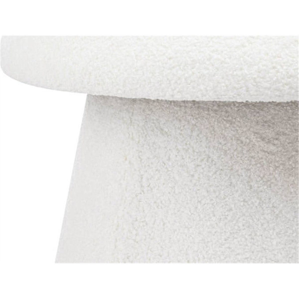 Pouf en tissu bouclé aux formes arrondies blanc, RECOLLECTION