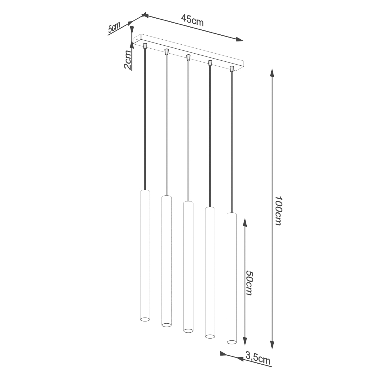 Suspension Béton Gris G9 5 Pastelo Line gris, EDEN