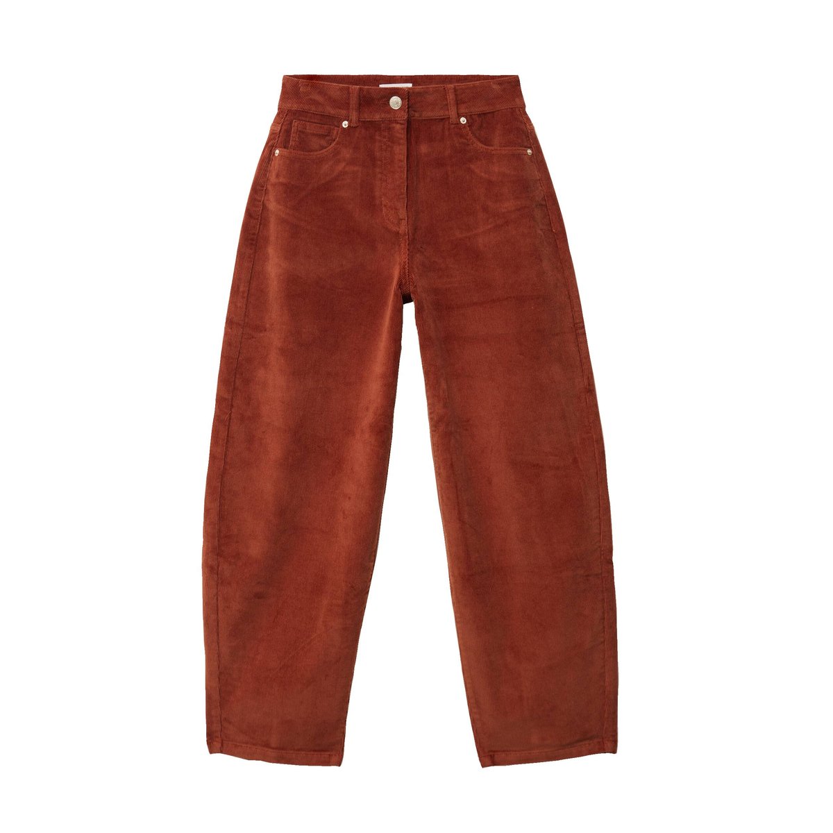 Pantalon barrel en velours marron cognac, CACHE CACHE