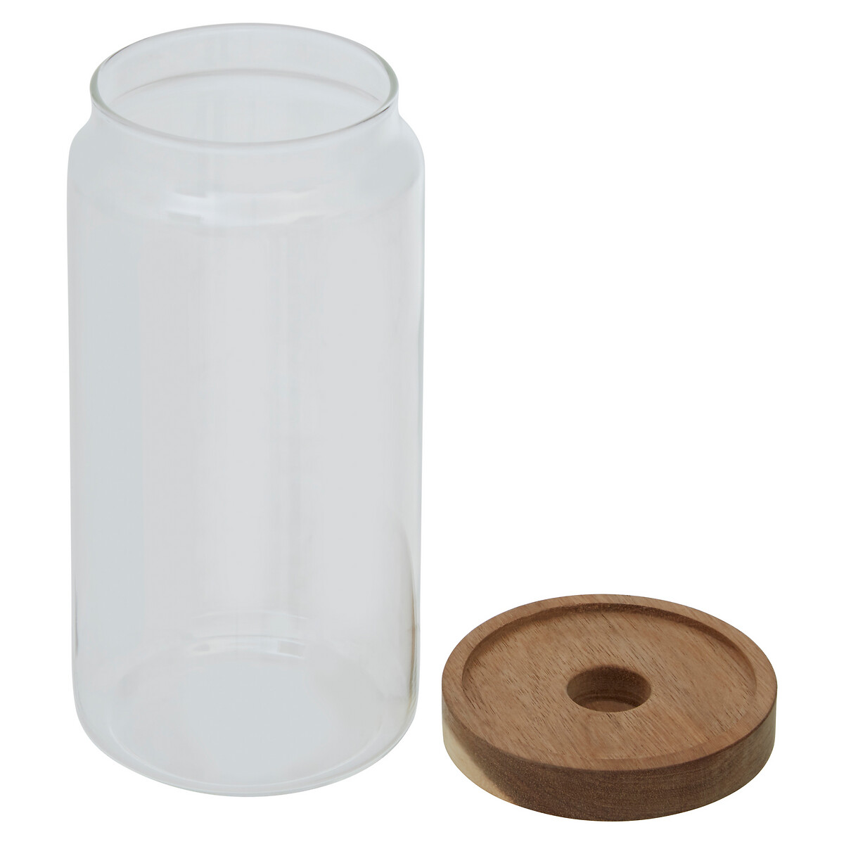 Large Glass Storage Jar with Acacia Wood Lid transparent, SO'HOME