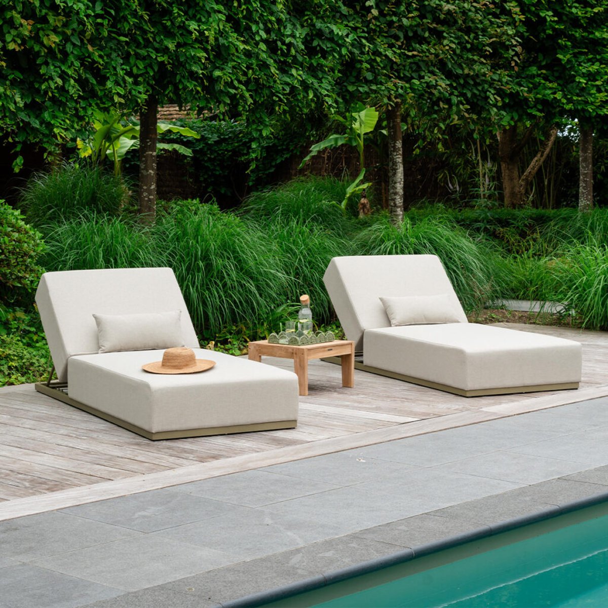 Transat inclinable 216cm en aluminium Kaki clair CAVALLO kaki clair, WILSA GARDEN