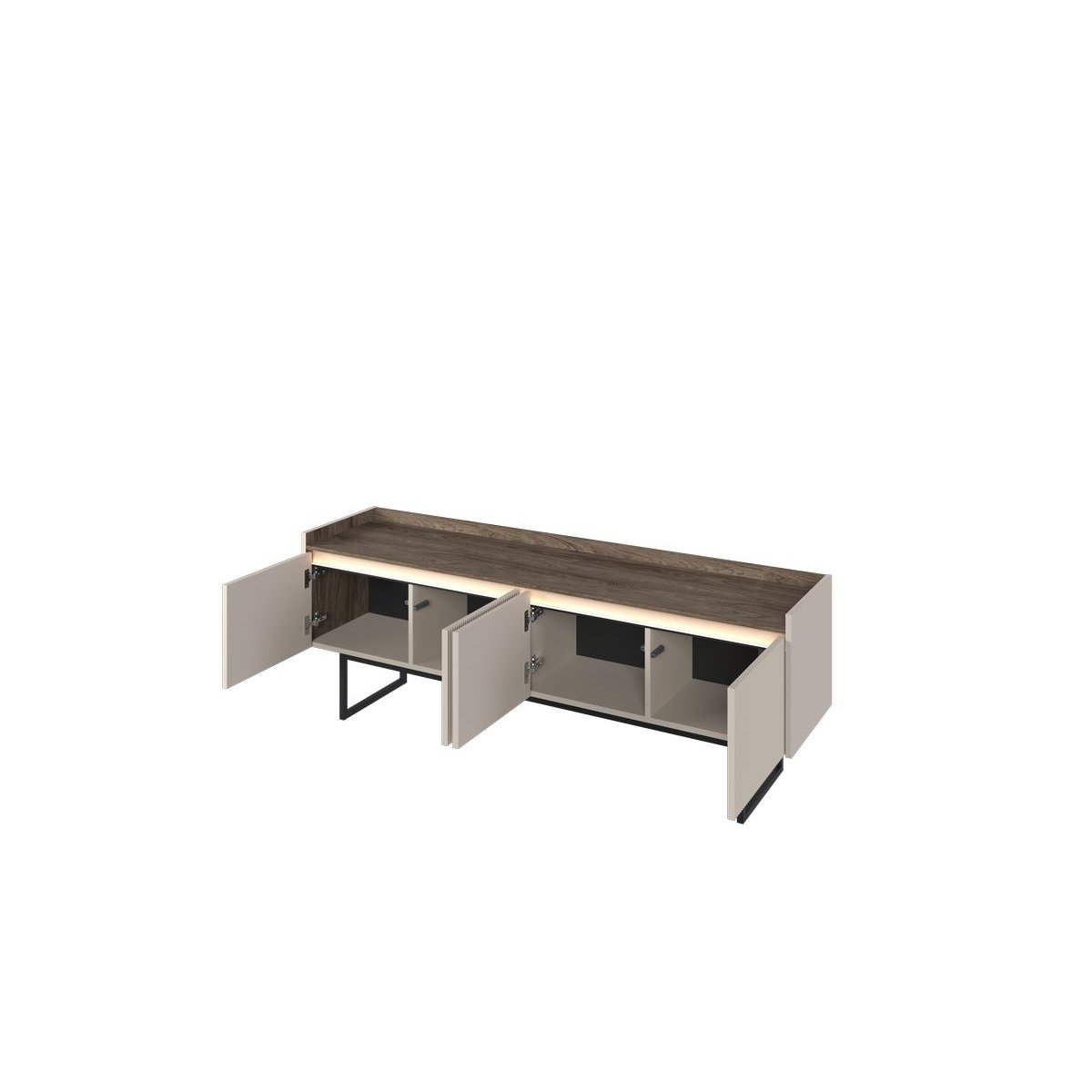 Meuble TV 166 cm panneaux de particules, LOUNA beige, BOBOCHIC