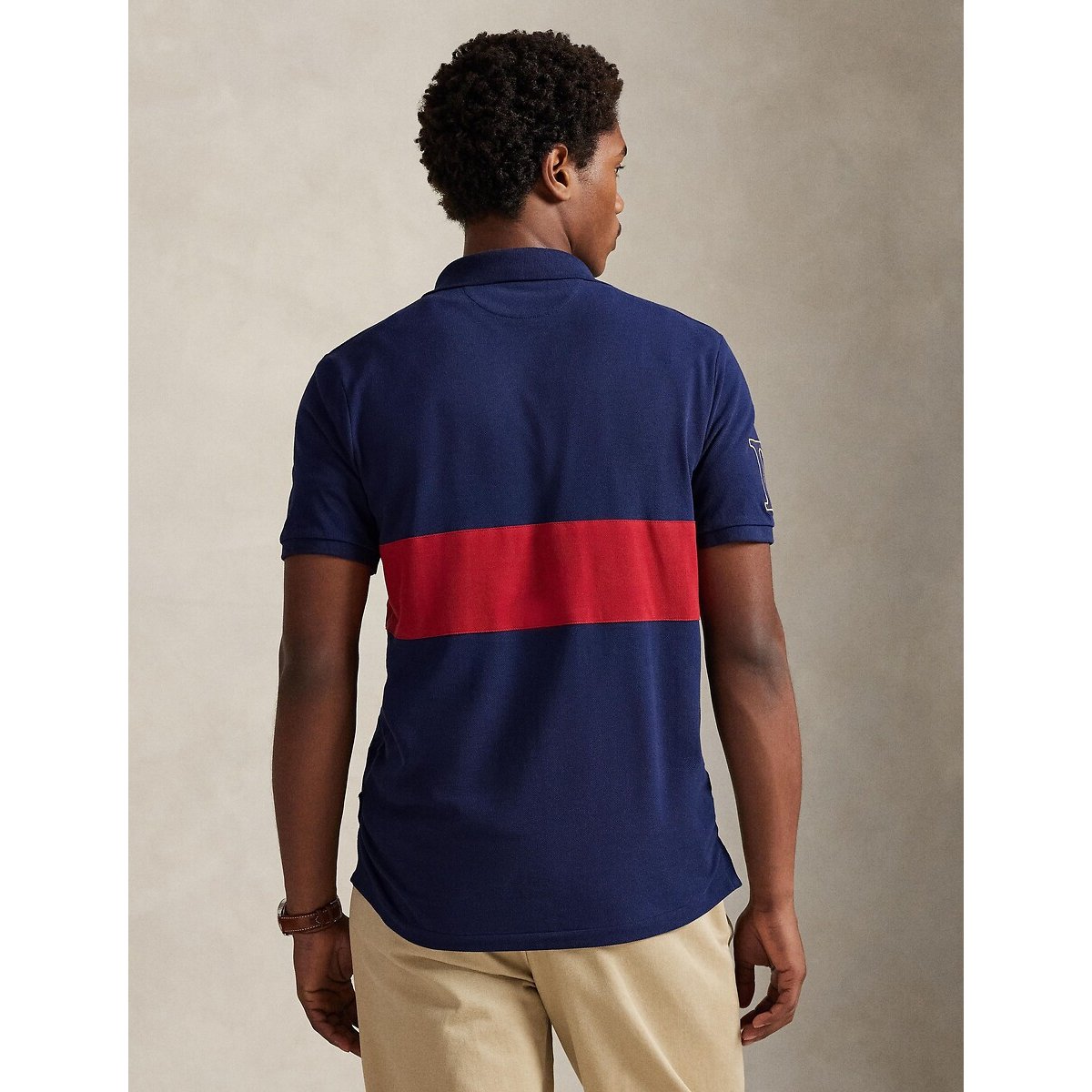 Polo manches courtes message marine/rouge, POLO RALPH LAUREN