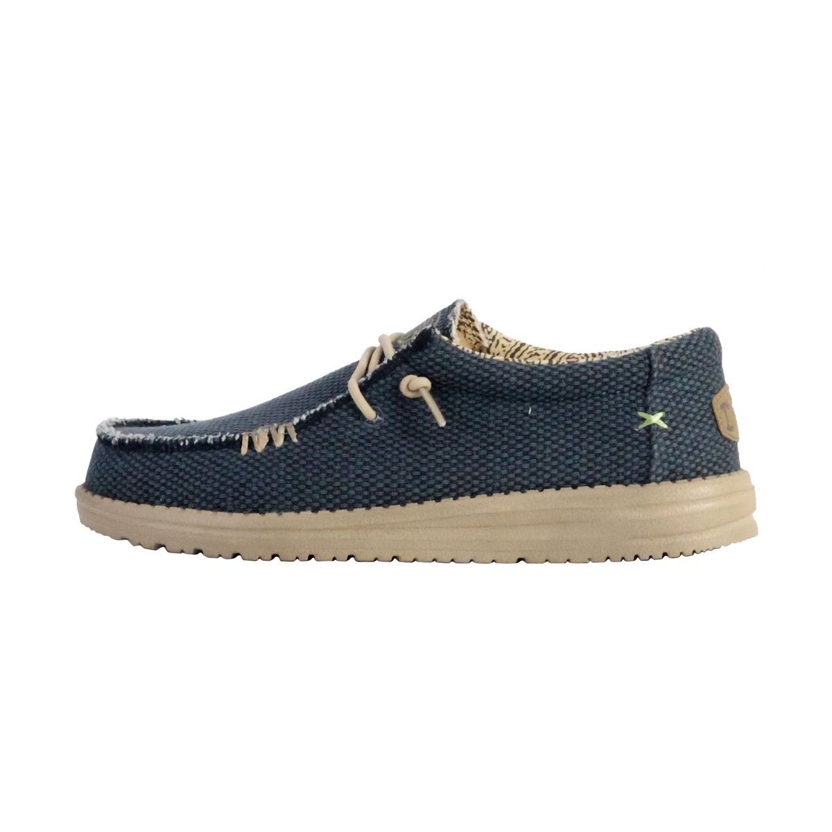 Moccassin à Lacets Wally Braided bleu sombre, HEY