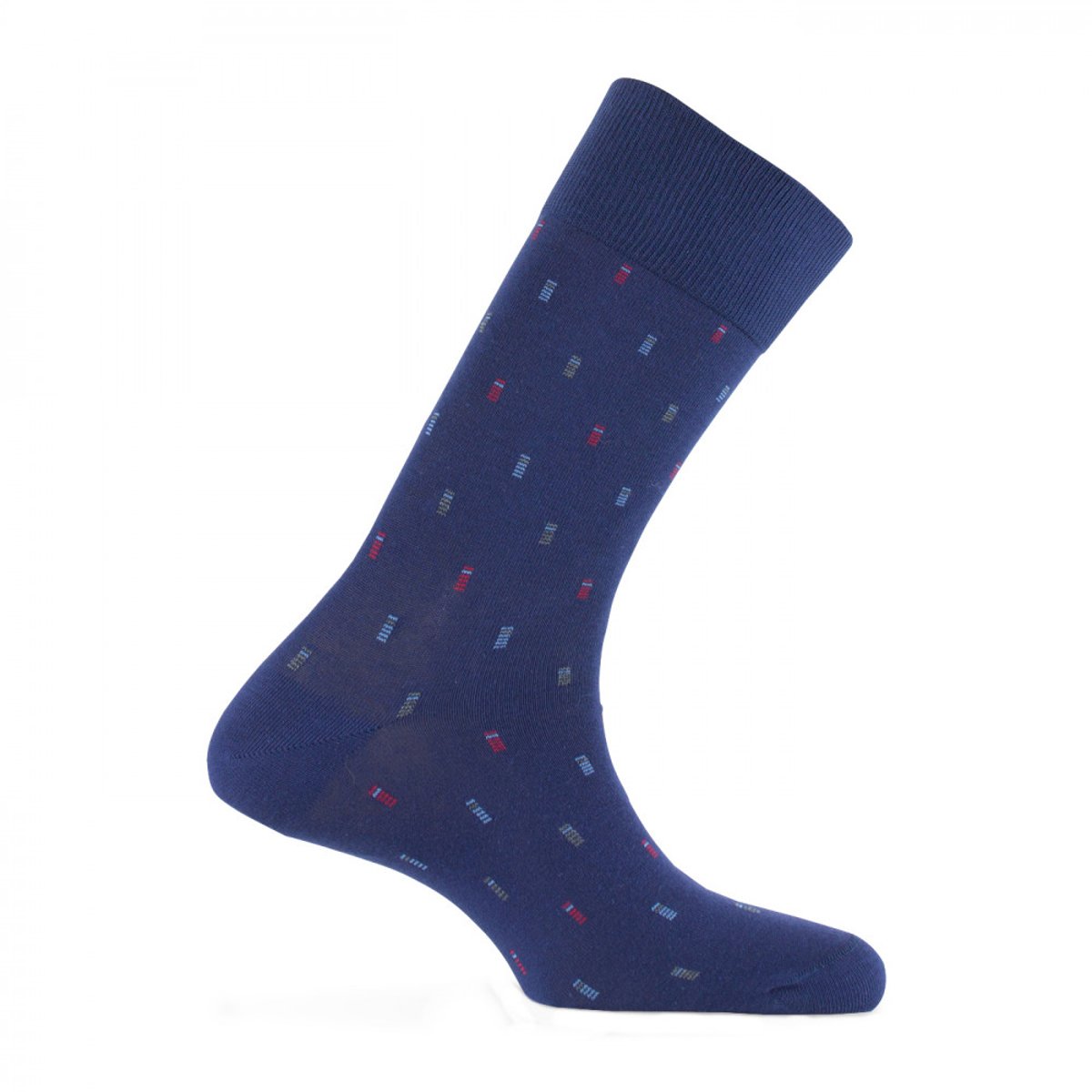 Lot de 2 paires de chaussettes en coton Plumetis MADE IN FRANCE marine, KINDY