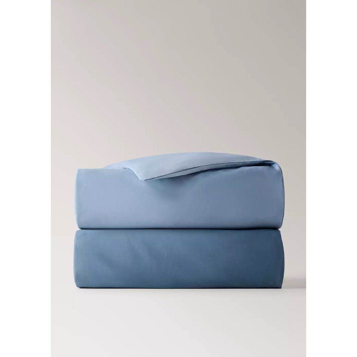 Housse de couette coton satin dégradé Lit 135/140 cm bleu, MANGO HOME