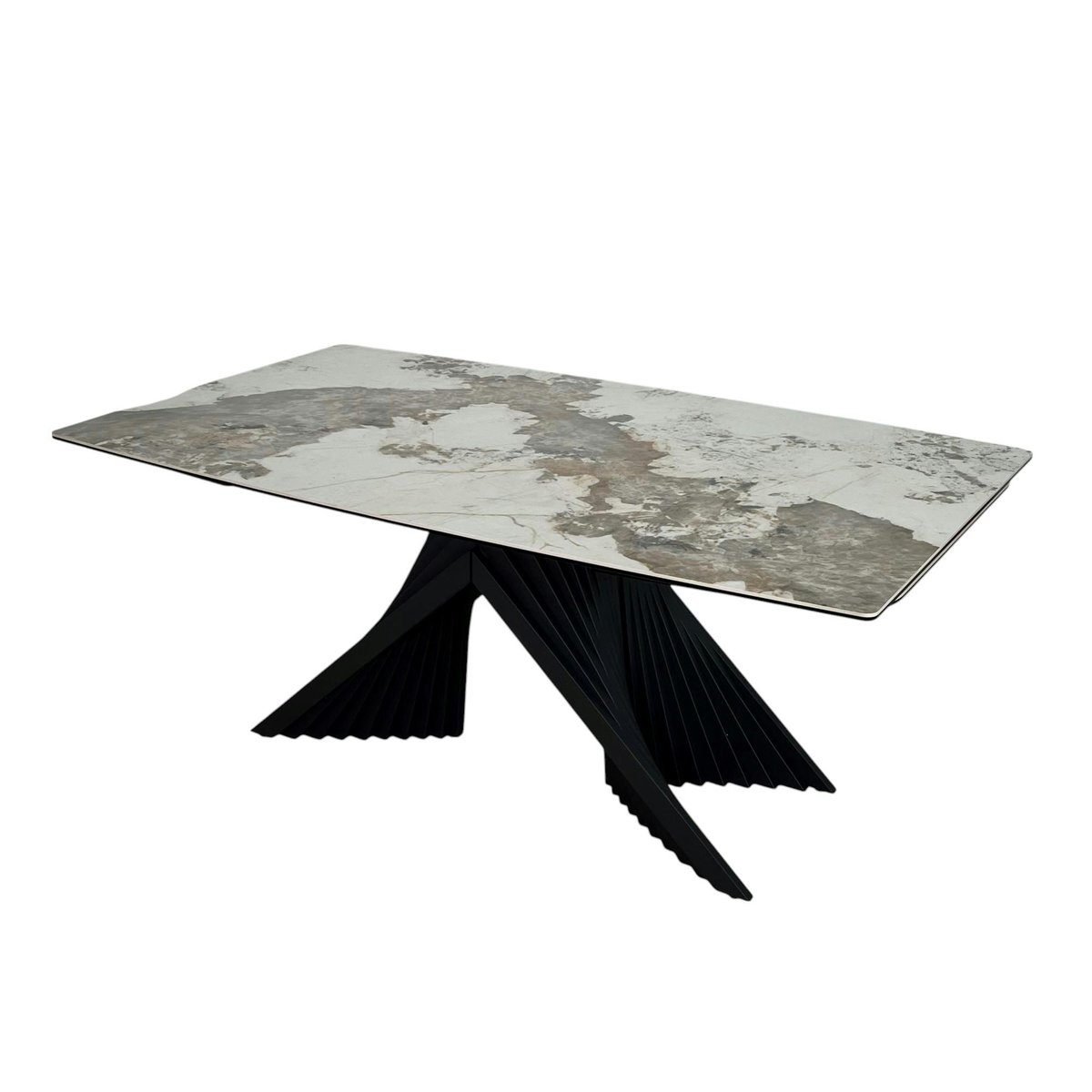 Table extensible céramique - pied origami 180-280 cm LOMBARDIE blanc, PIER IMPORT