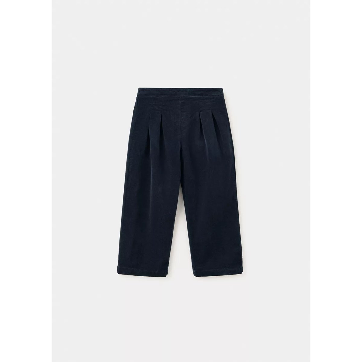 Pantalon en velours côtelé avec pinces bleu marine, MANGO BABY