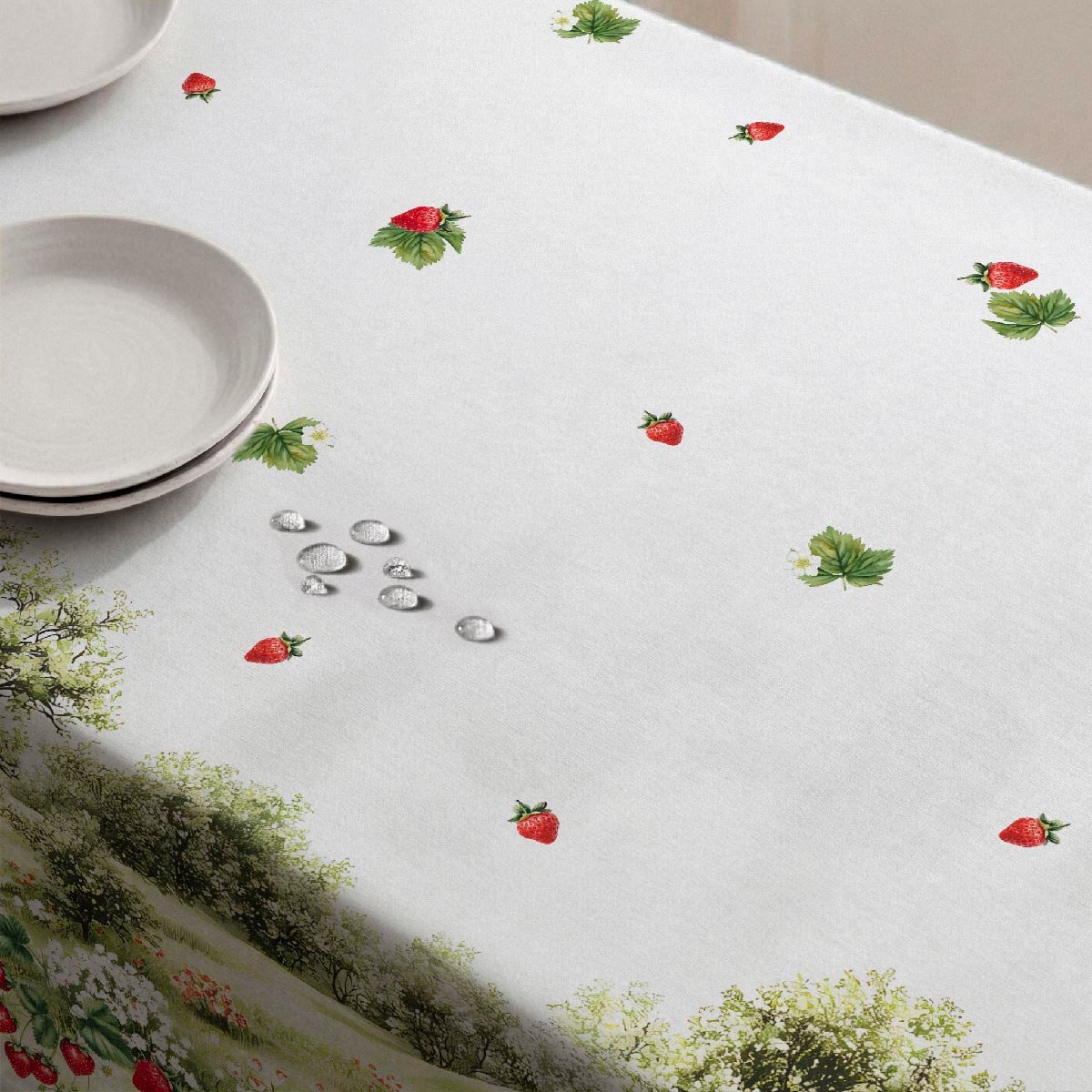 Nappe anti-taches Strawberry - 100% coton - vert, NAF NAF HOME