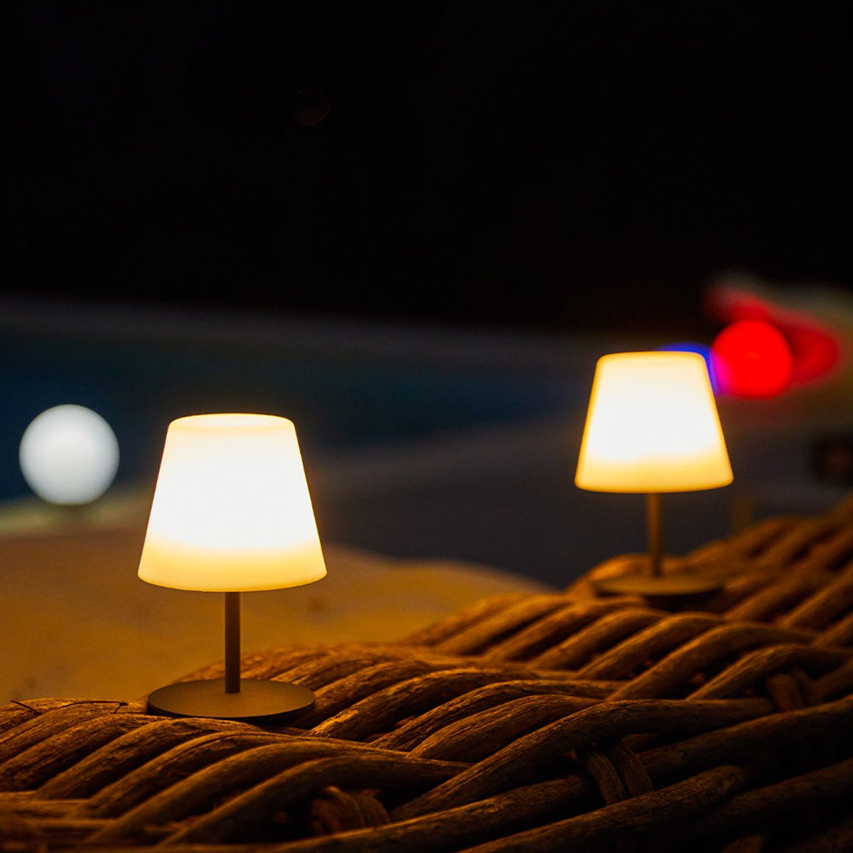 Lot de 4 Lampes de table sans fil LED 2x TWINS gris, LUMISKY