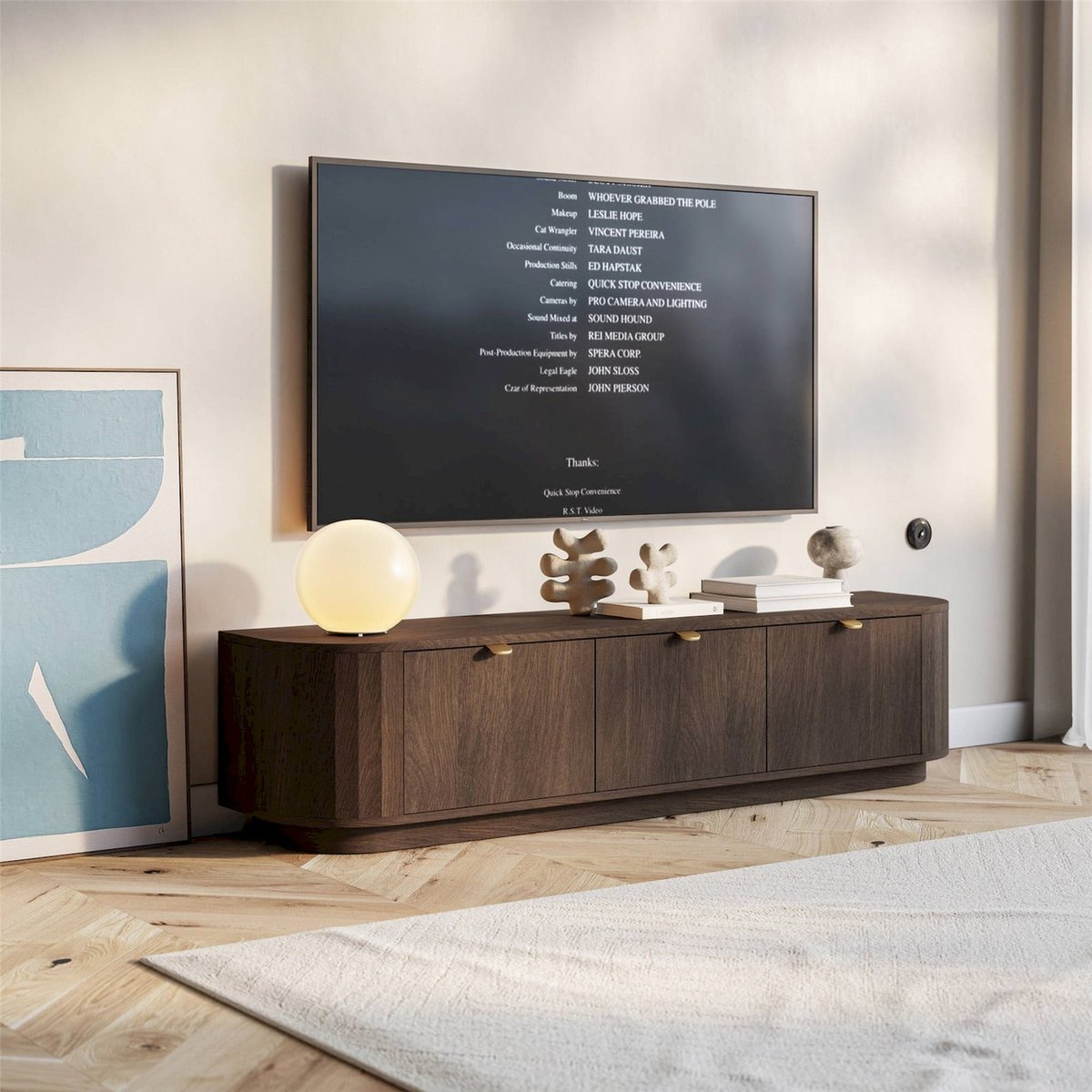 Meuble tv trois portes abattantes CORU chêne dunin, RECOLLECTION