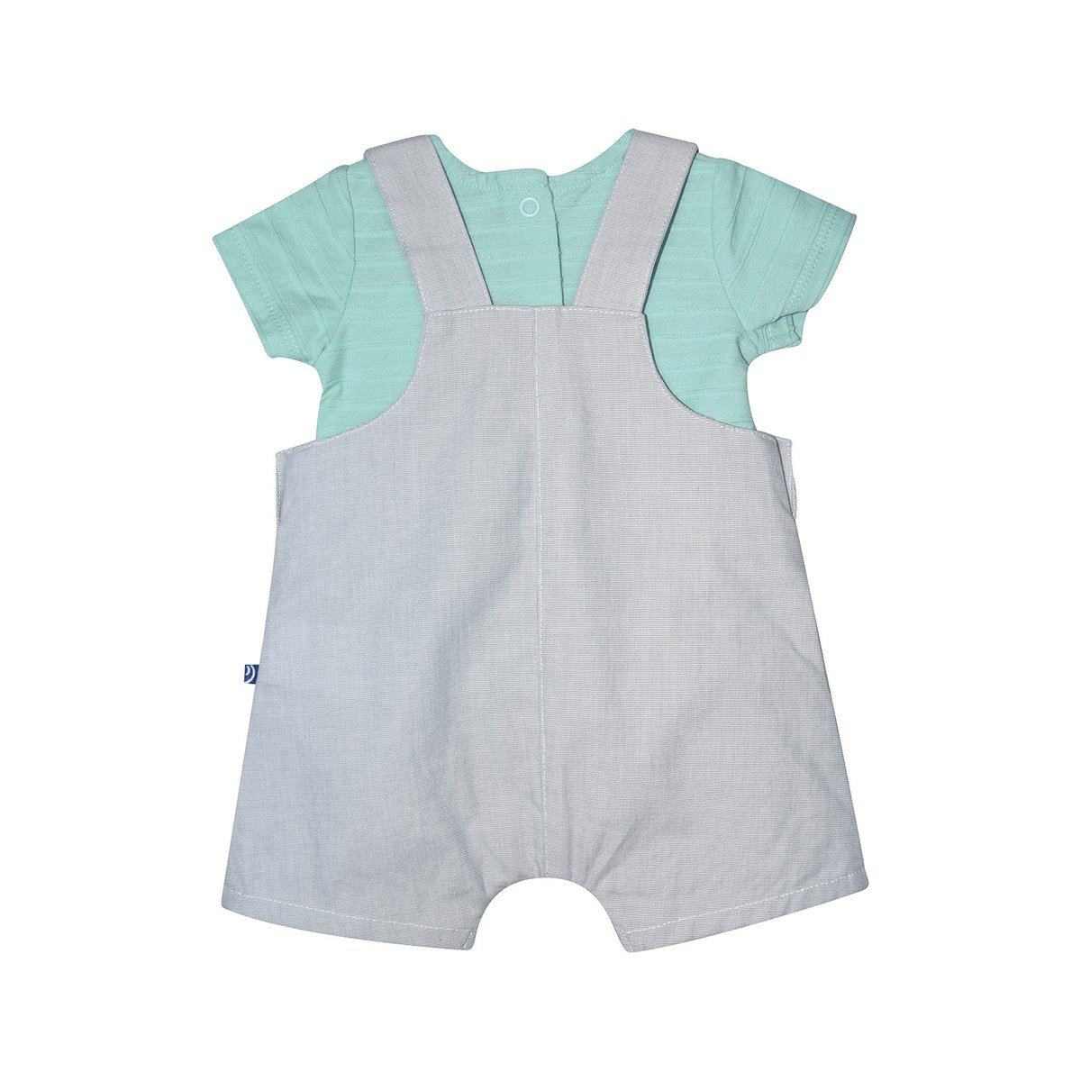 Ensemble court t-shirt et salopette ronaldo gris, SUCRE D'ORGE