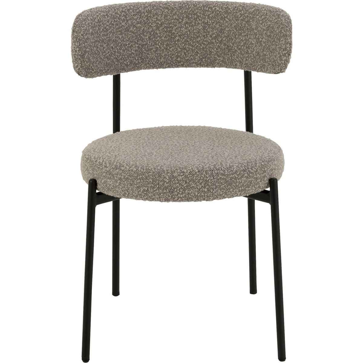 Chaise de salle à manger en plastique dossier arrondi gris clair et noir élégant, RECOLLECTION