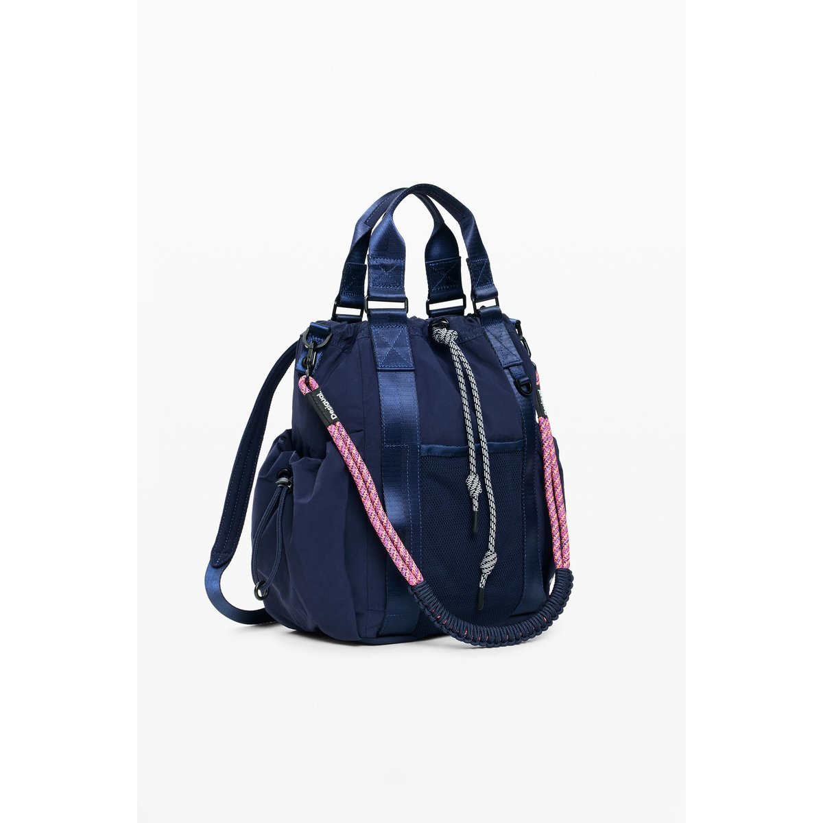 Sac à dos multipositions moyen en nylon bleu, DESIGUAL