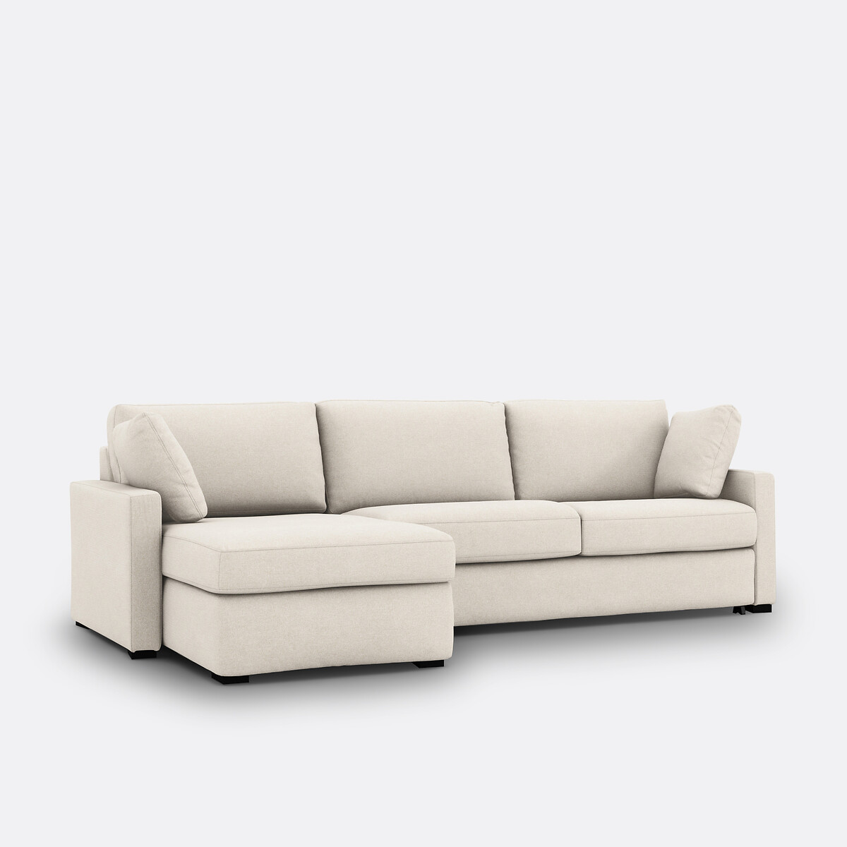 Hoekbank, omvormbaar, 4 zits, in polyester, Premium HR-schuim, TIMOR ecru, LA REDOUTE INTERIEURS