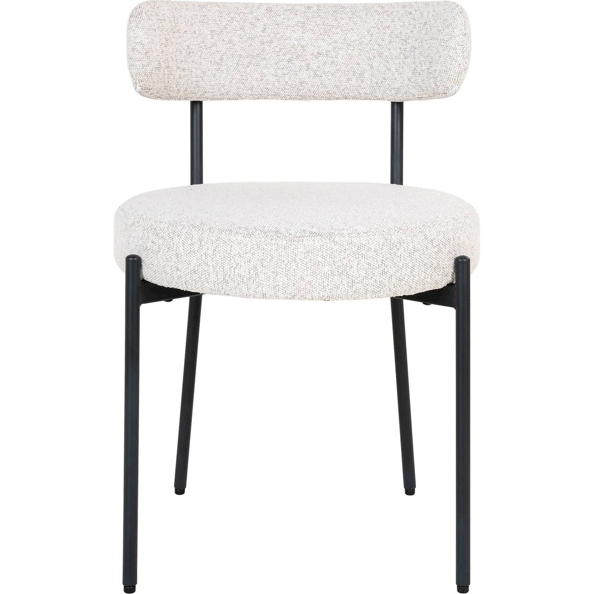 Chaise tapissée effet bouclé HOLSTELLY blanc bouclé et noir, RECOLLECTION