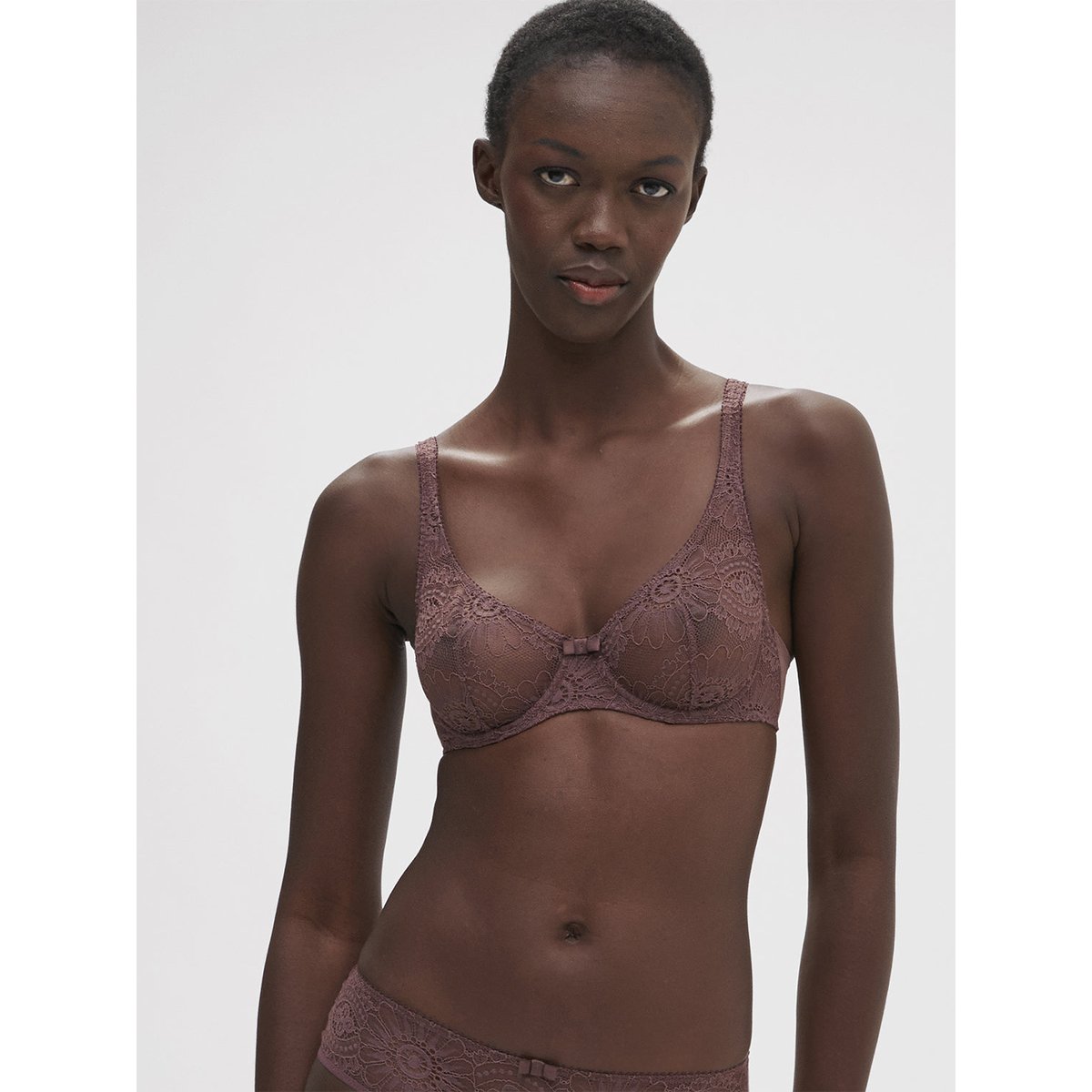 Soutien-gorge armatures décolleté galbé, EMBLÈME marron, SIMONE PERELE