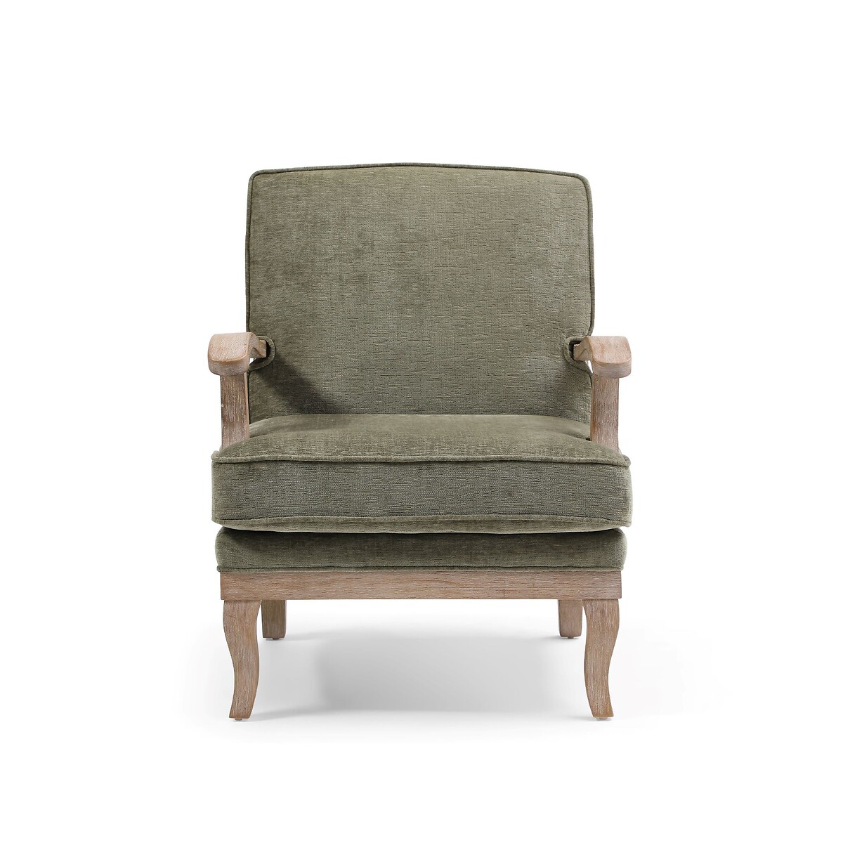 Oakley Distressed Chenille Armchair olive, SO'HOME