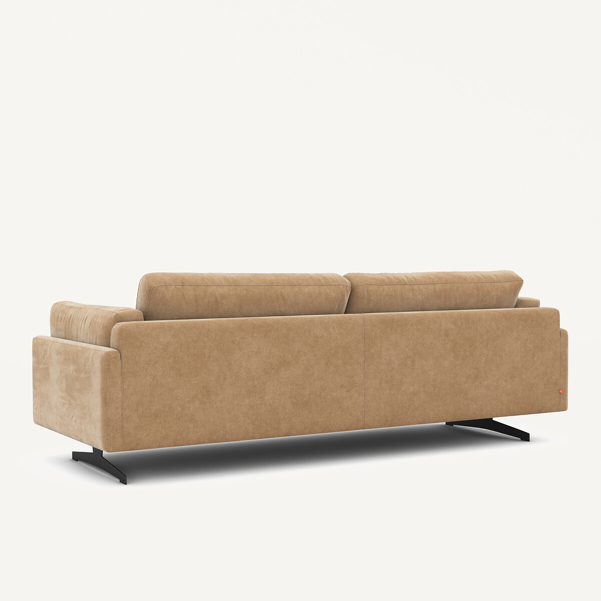 Canapé en velours stonewashed, CÉSAR ficelle, AM.PM