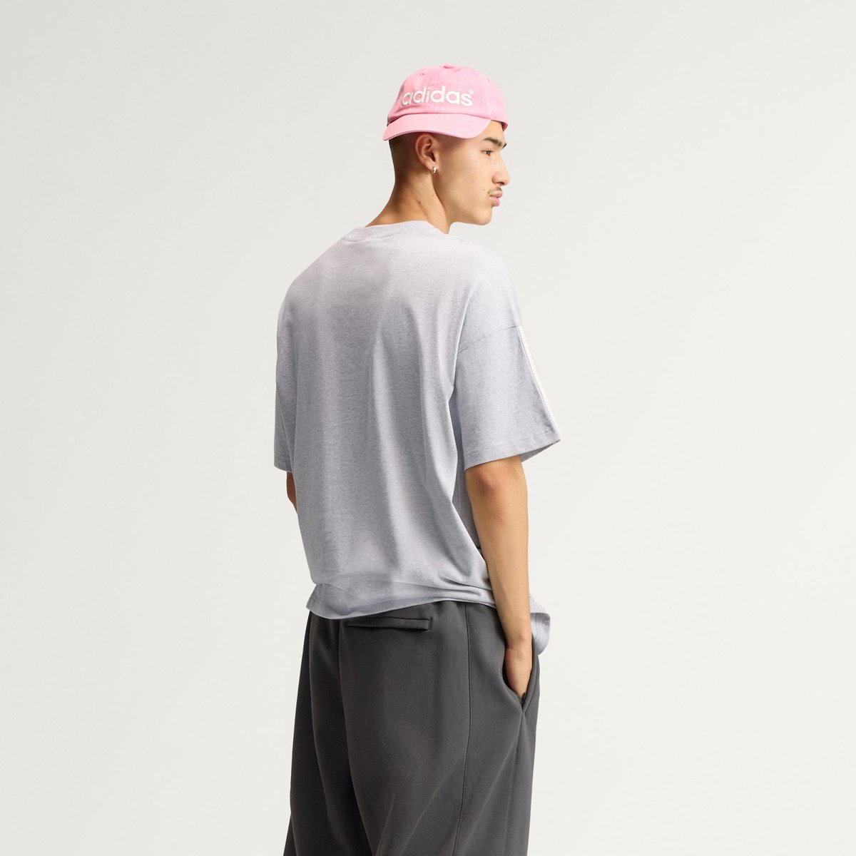 T-Shirt 3 Bandes Adisignature light grey heather / off white, adidas Originals