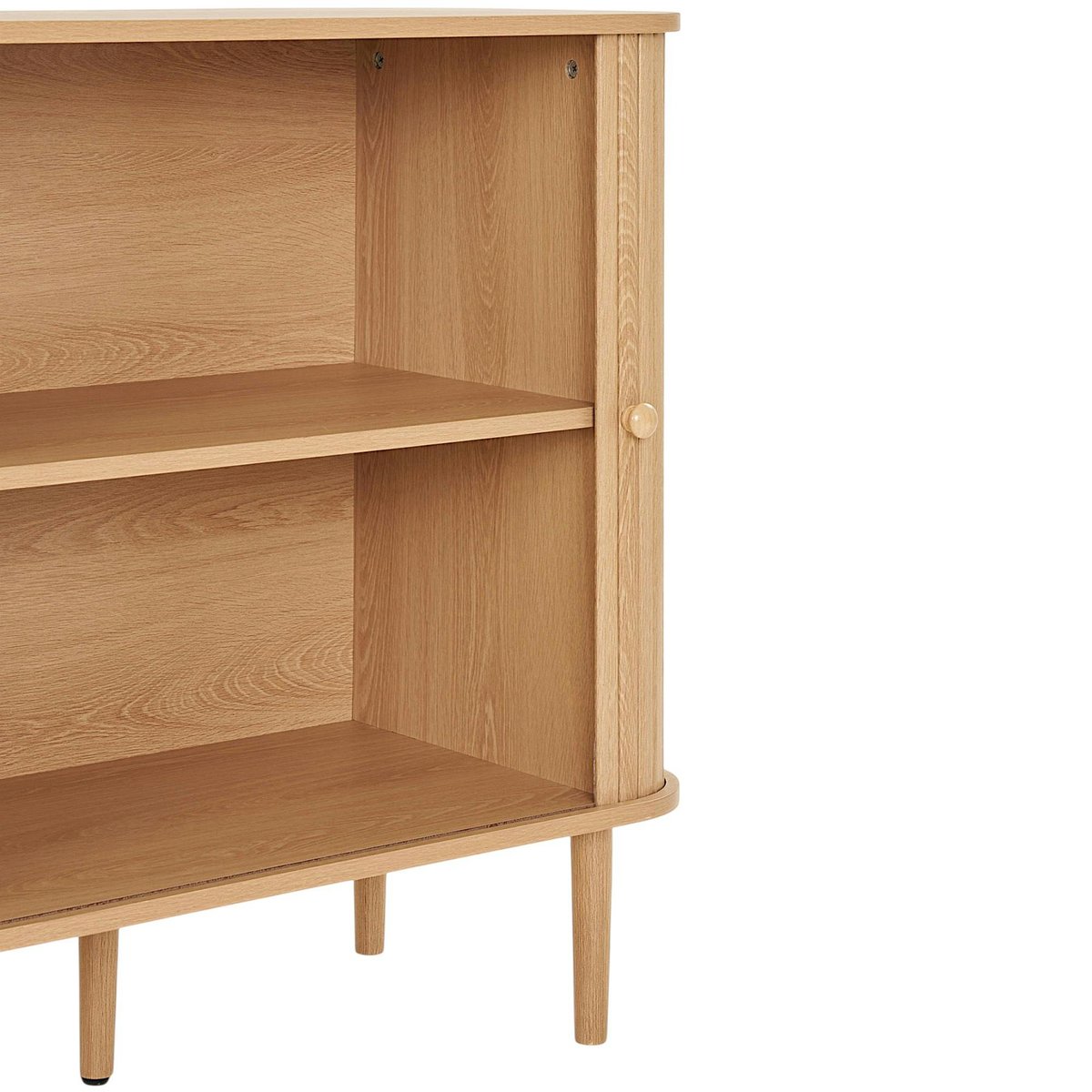 Buffet moderne à double façade coulissante MATERA bois naturel, PIER IMPORT