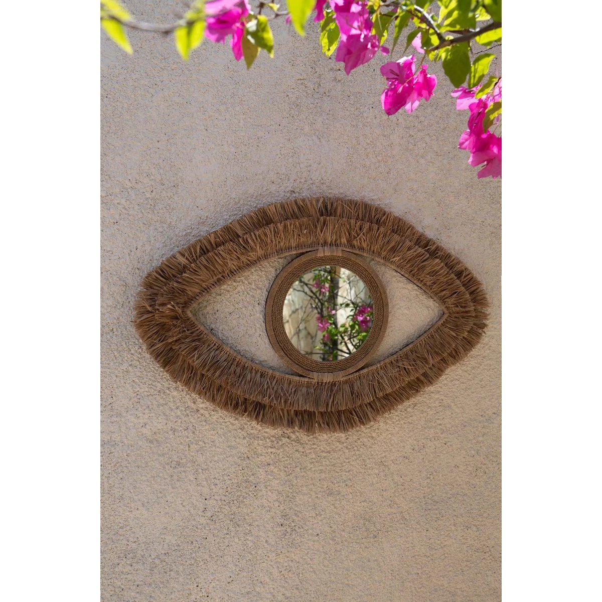 Miroir en raphia RAFFIA beige, BAZAR BIZAR