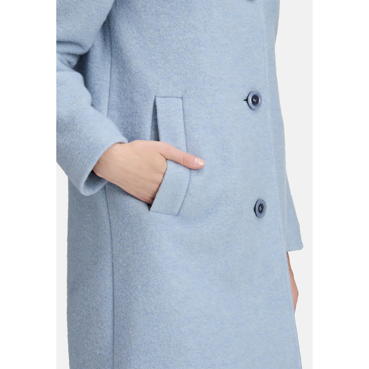 Manteau en laine à capuche amovible blue fog, BETTY BARCLAY