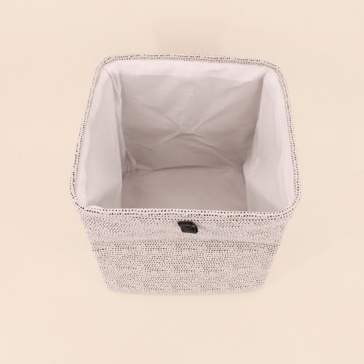 Cube de rangement à pois 31x31x31cm blanc, ORNAMI