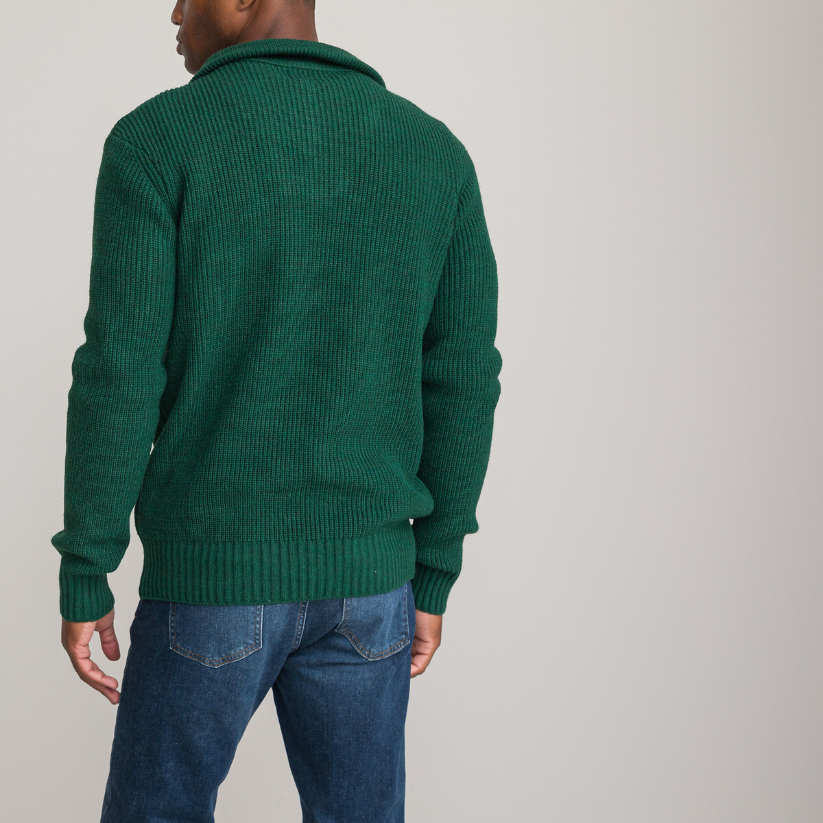 High Neck Jumper in Warm Knit forest green, LA REDOUTE COLLECTIONS
