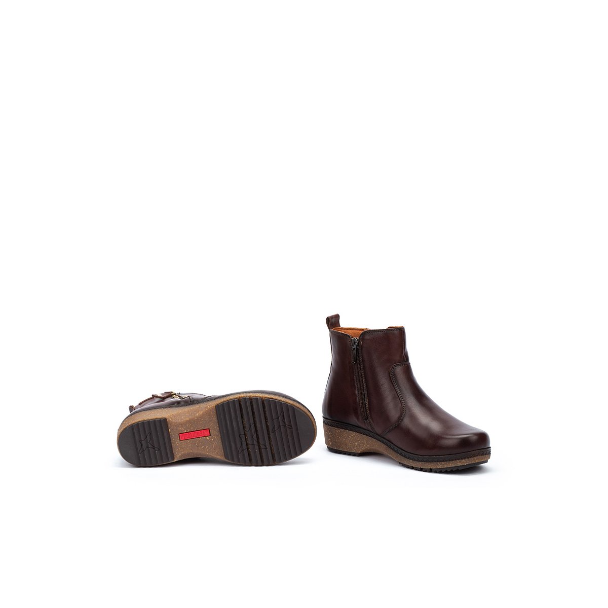 Bottines plates cuir Granada caoba, PIKOLINOS