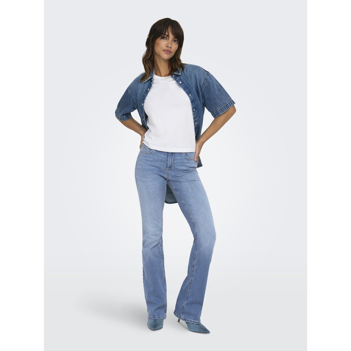 Jean Flared medium blue denim, ONLY