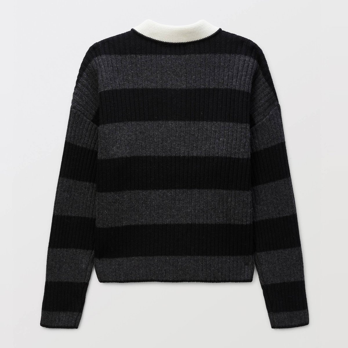 Polo rayé contenant de la laine requin, MONOPRIX