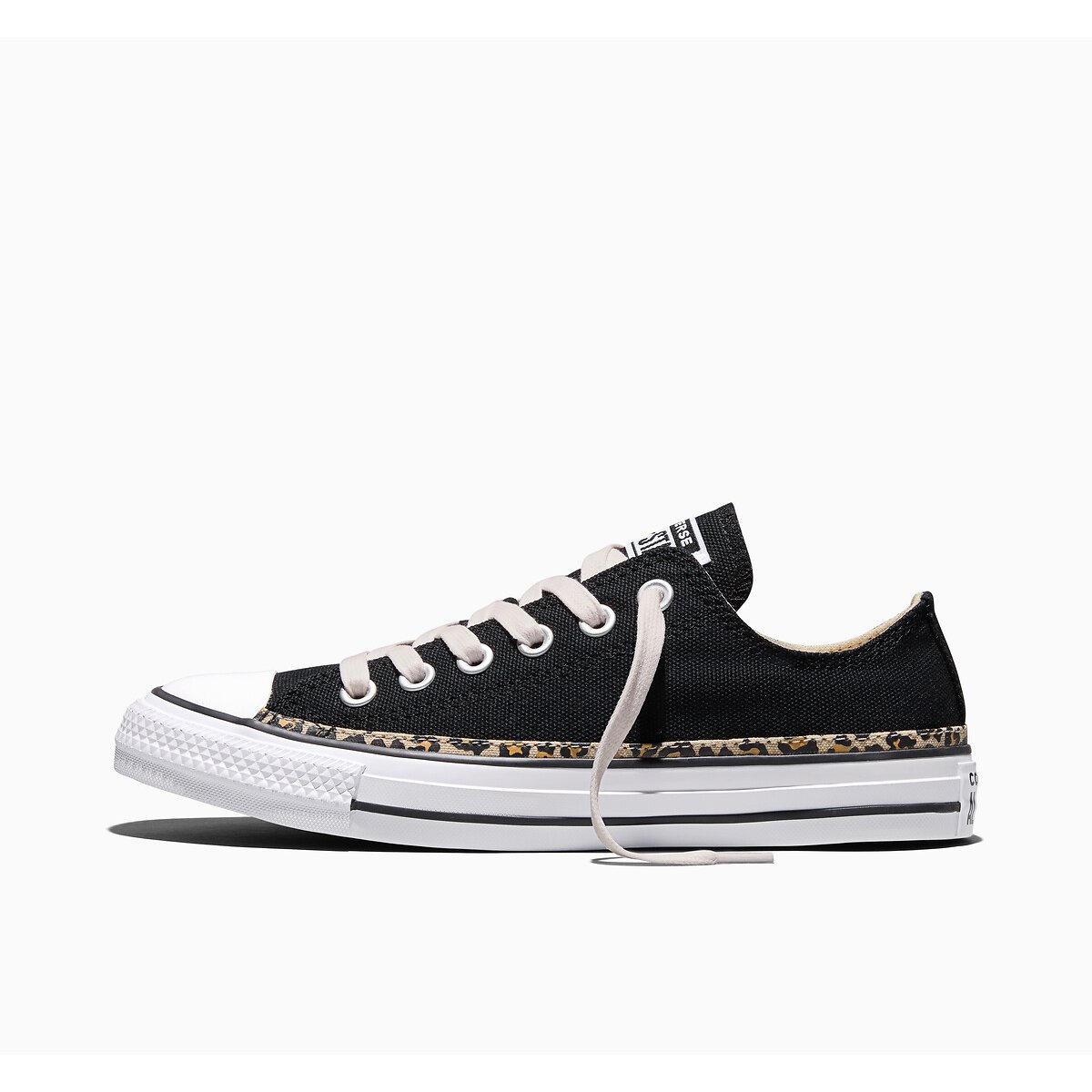 Baskets en toile noir/léopard, CONVERSE