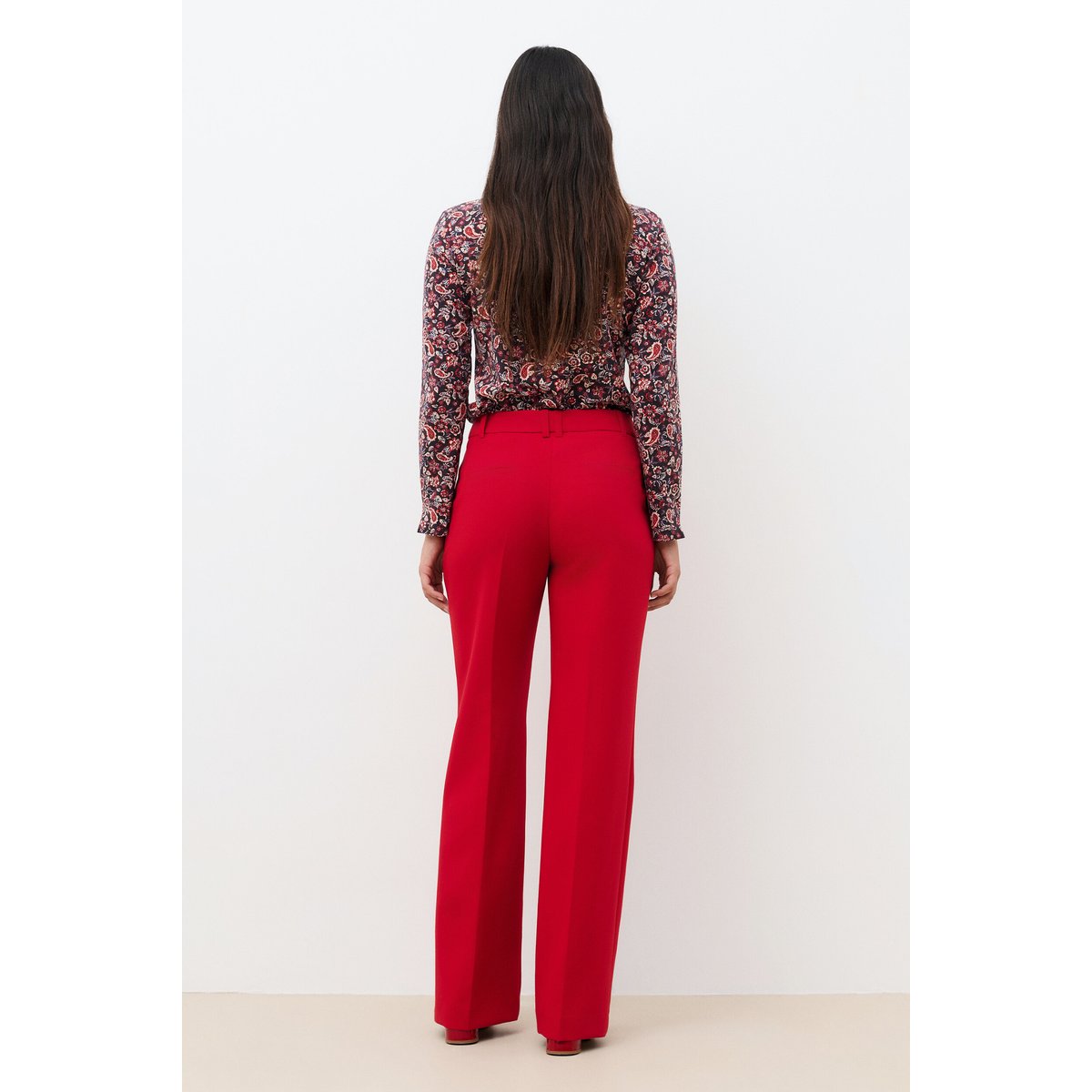 Pantalon droit ceinture PROMAIN rouge, CAROLL
