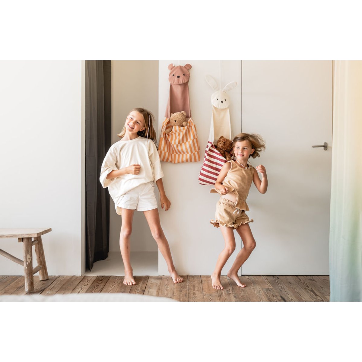 play&go - rangement mural & sac - bunny ecru/rouge, PLAY ET GO
