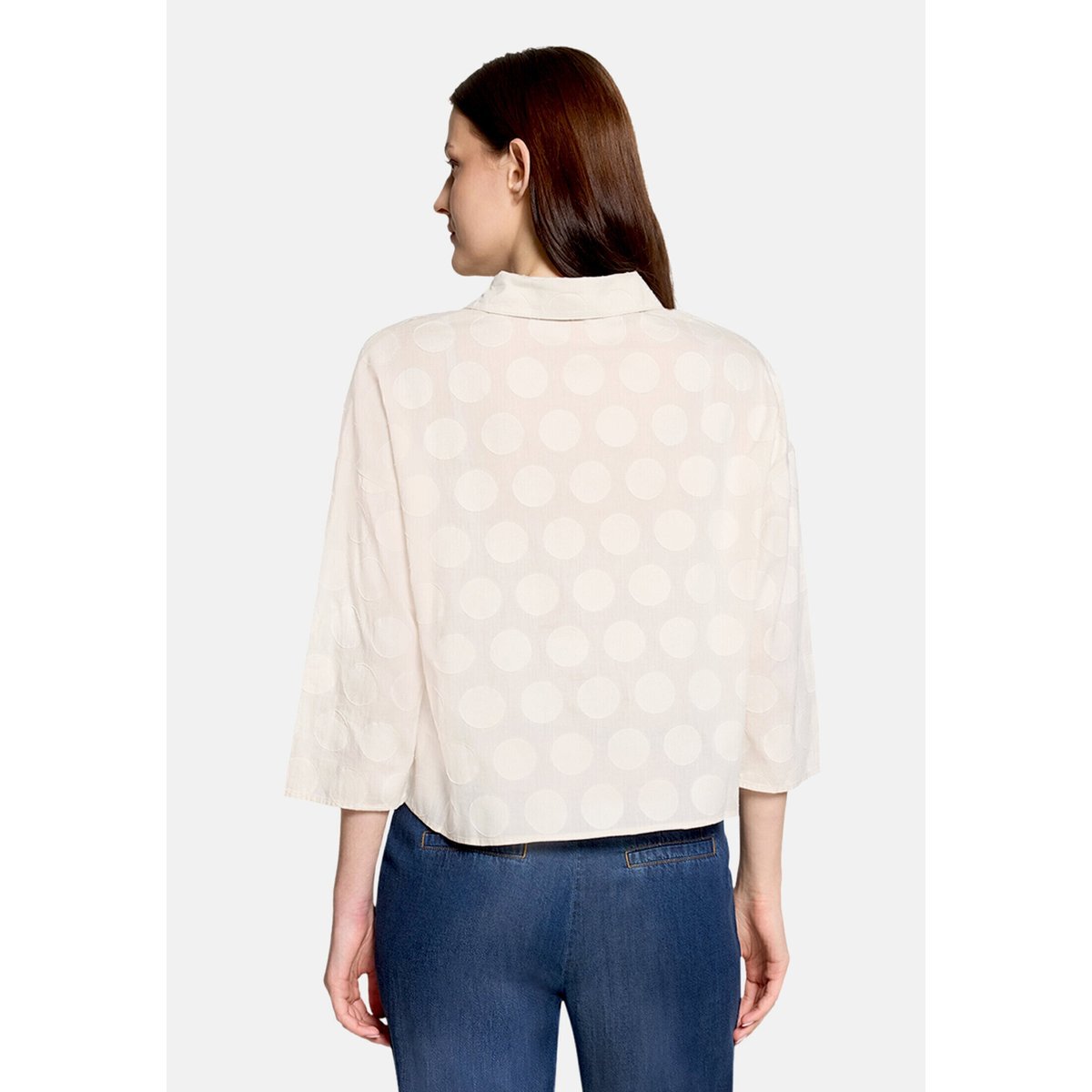 Chemisier oversize à col silky beige, CARTOON