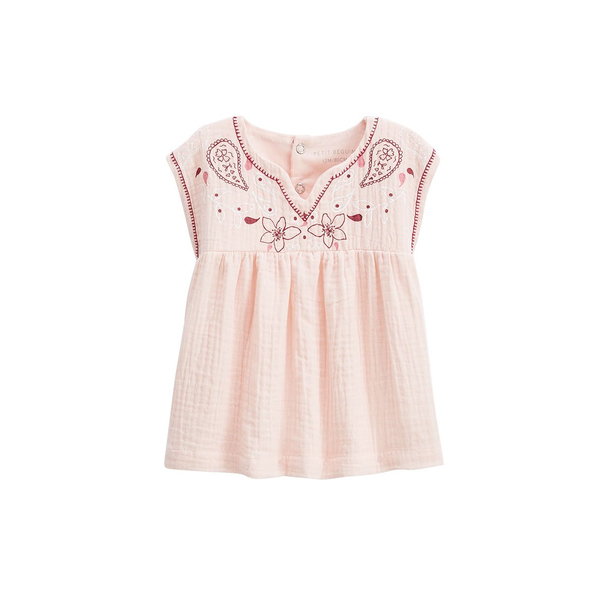 Blouse enfant en gaze de coton Arizona rose, PETIT BEGUIN