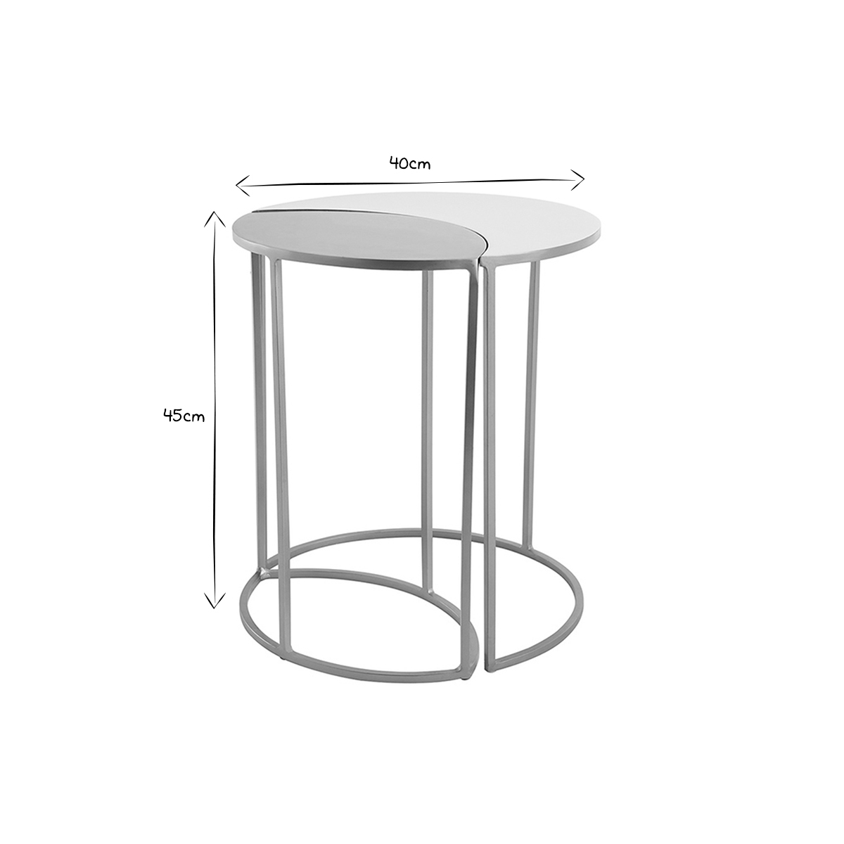 Table d'appoint en métal laqué TOSCANE blanc, MILIBOO