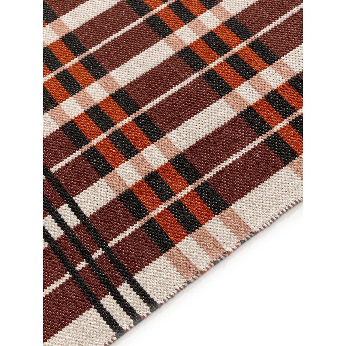 Tapis en coton tissé main LEANDER marron, BENUTA 