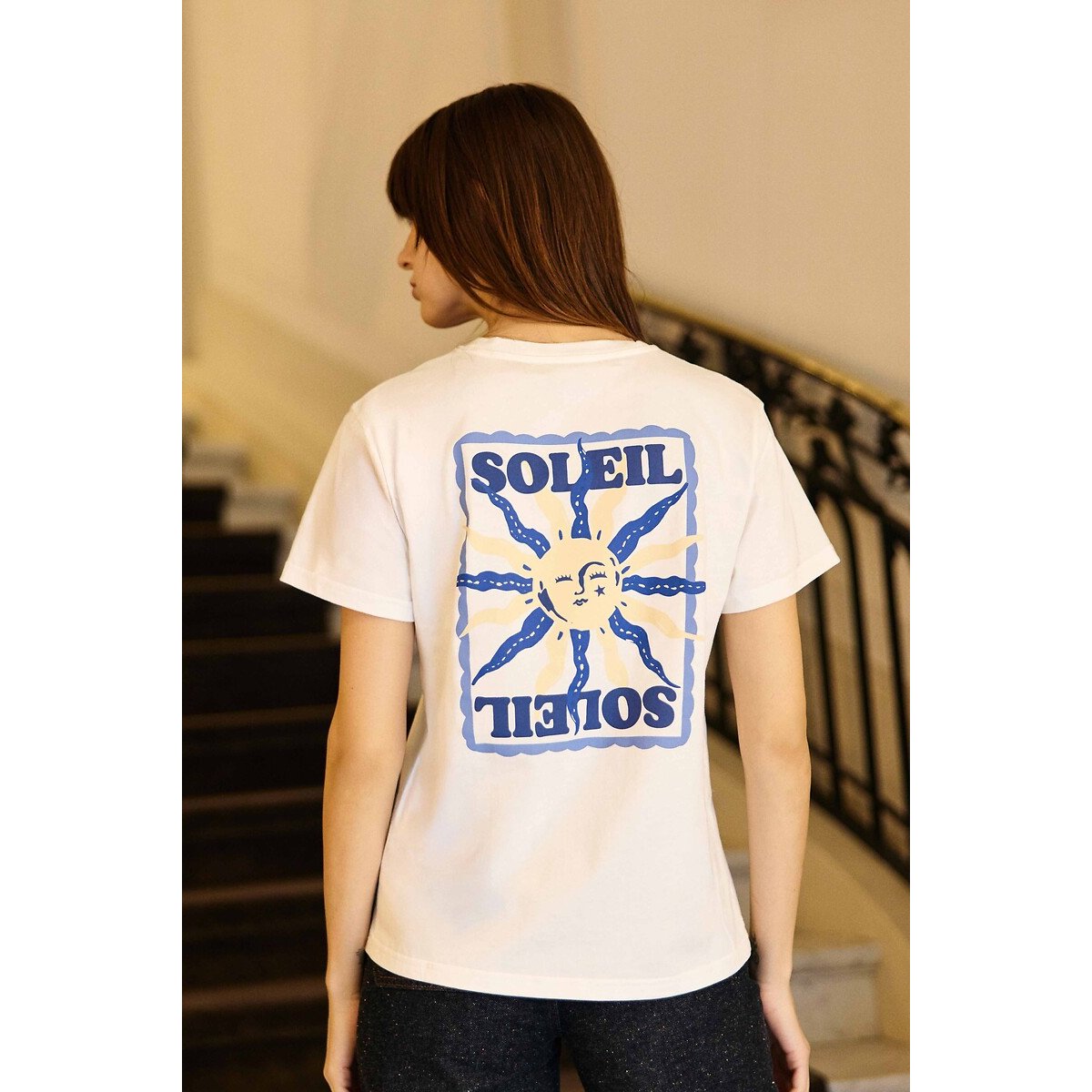 Tola T-Shirt with Sun Print Front and Back ecru , LA PETITE ETOILE